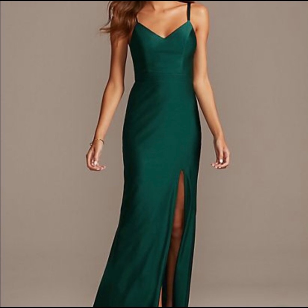 David’s Bridal Hunter Green Maxi Dress *Size 3*